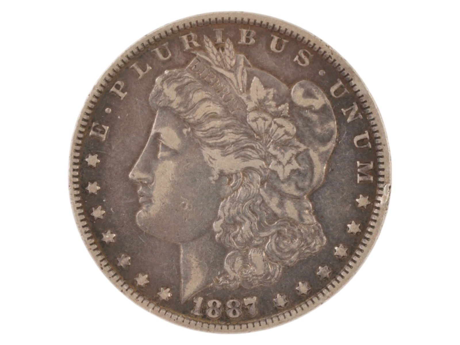 1887 AMERICAN MORGAN SILVER ONE DOLLAR TONER COIN (1 of 2)