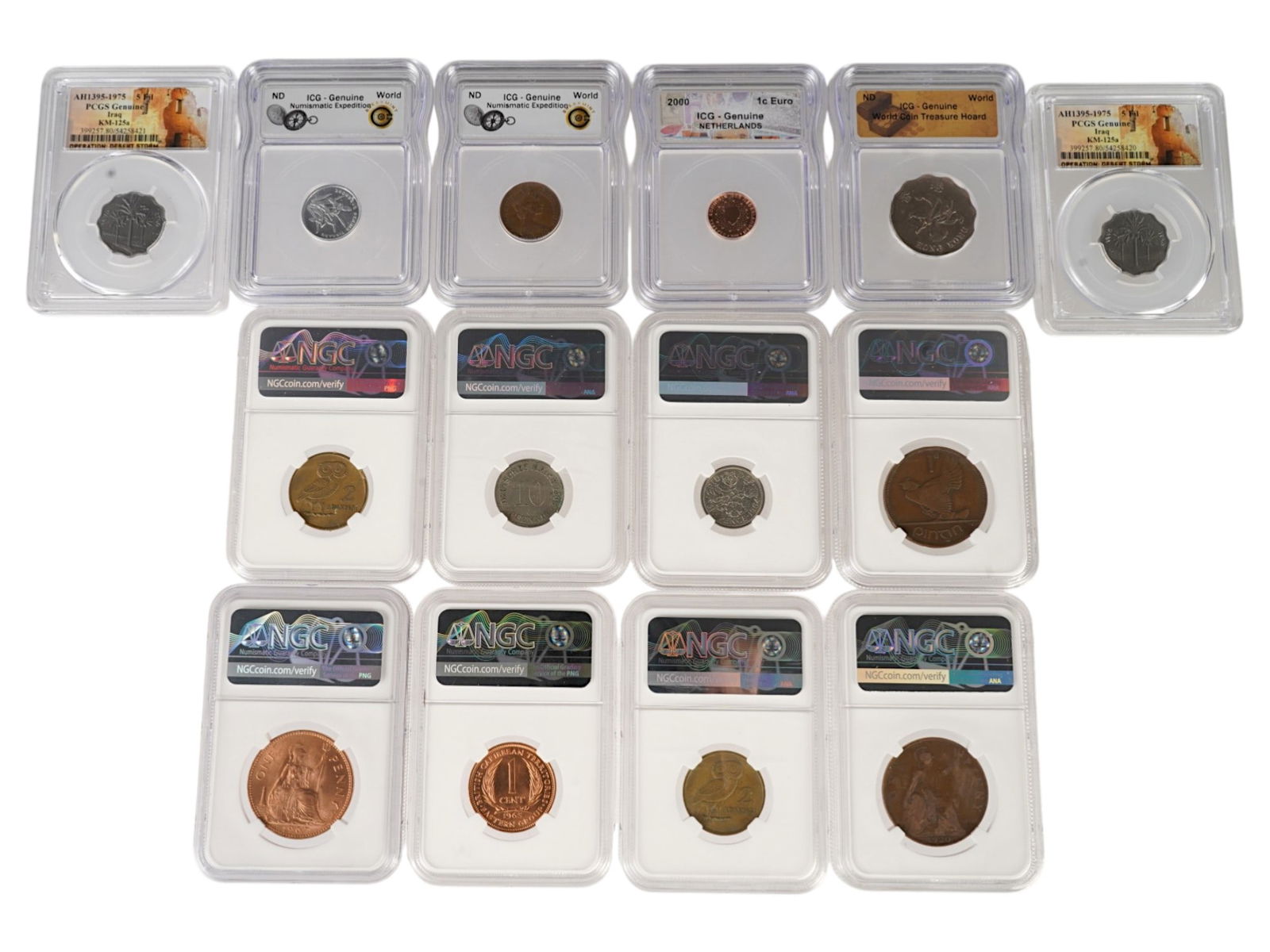 COLLECTION OF 14 ANTIQUE AND VINTAGE GRADED COINS (1 of 6)