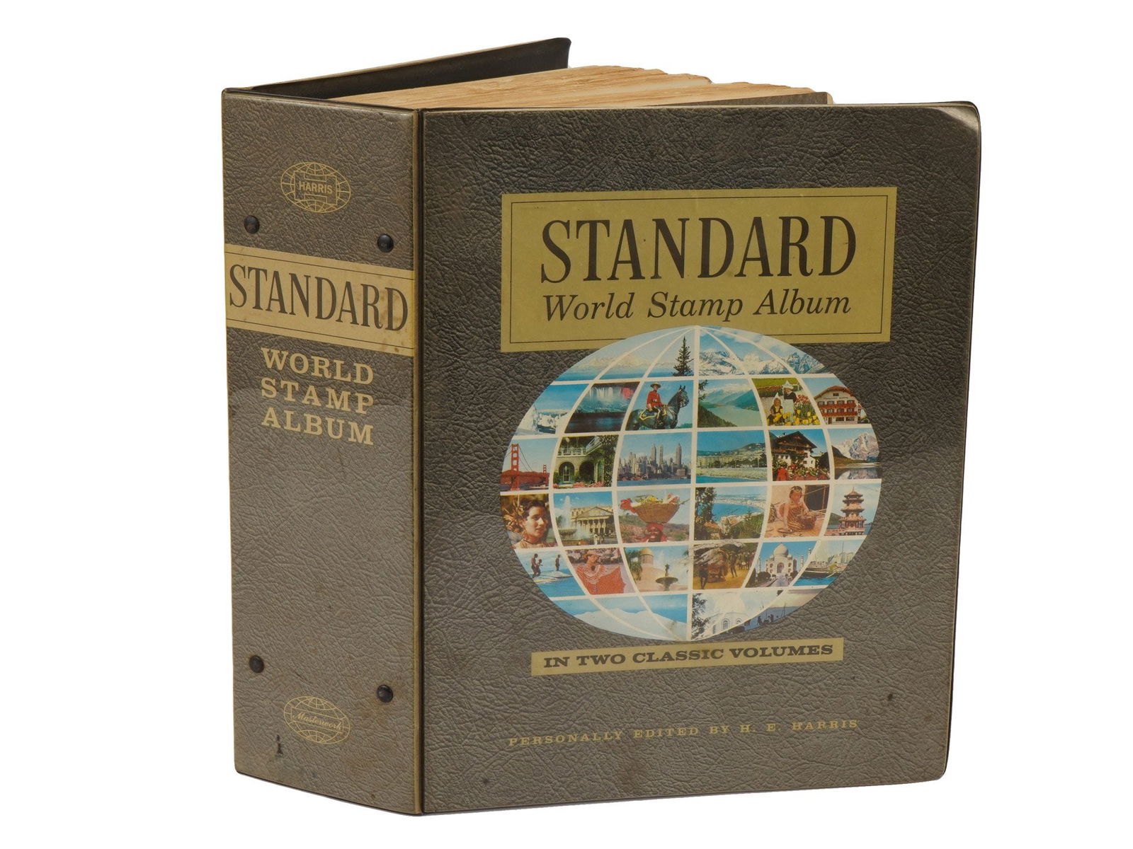 VINTAGE HARRIS AND CO STANDARD WORLD STAMP ALBUM (1 of 6)