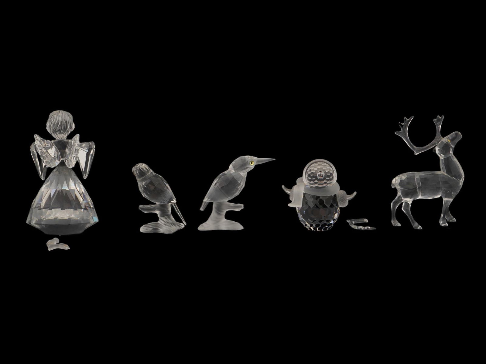FIVE SWAROVSKI SILVER CRYSTAL FIGURINES - 2