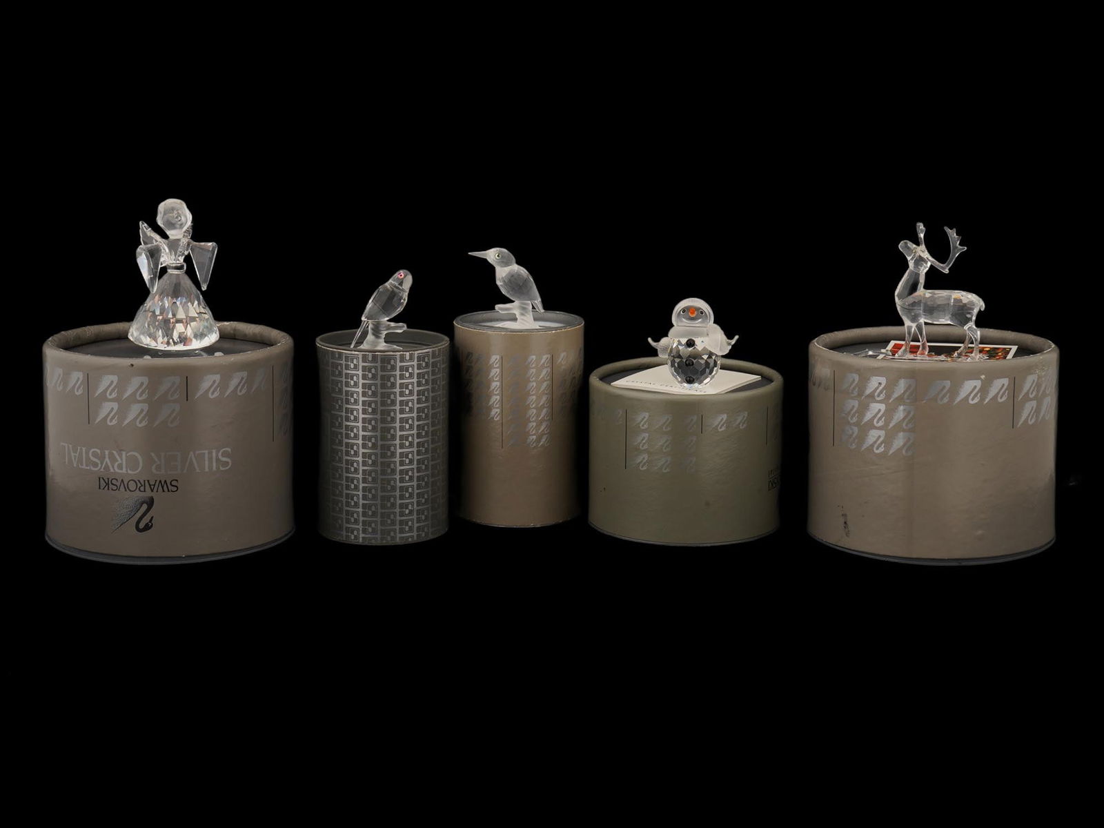 FIVE SWAROVSKI SILVER CRYSTAL FIGURINES - 3