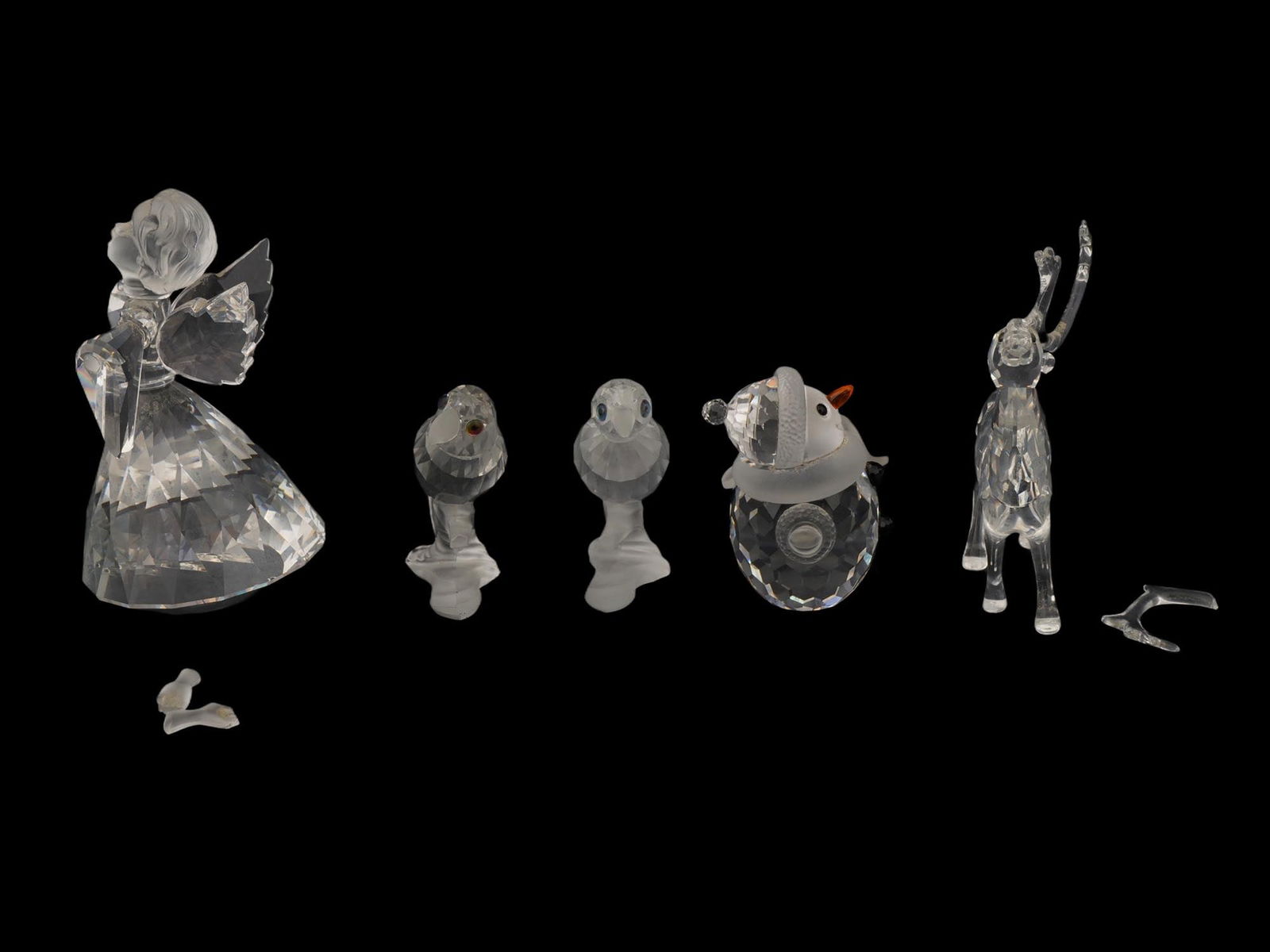 FIVE SWAROVSKI SILVER CRYSTAL FIGURINES - 5