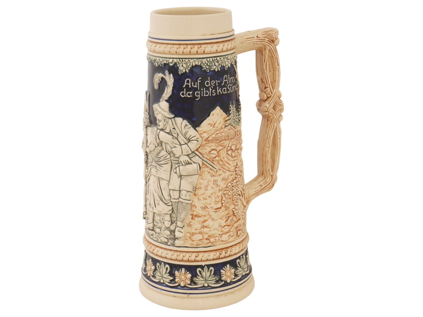 VINTAGE GERMAN PAINTED CERAMIC BEER STEIN (1 of 7)
