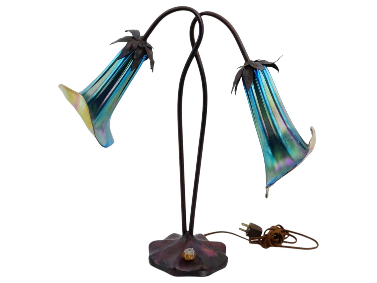 VINTAGE TWO LIGHT TABLE LAMP BY JOHN COOK STUDIOS (1 of 11)