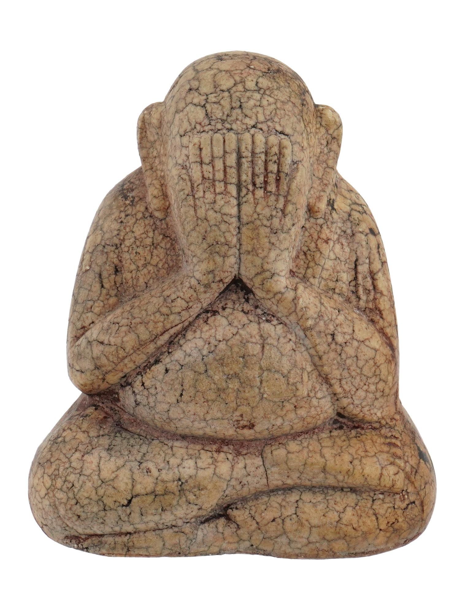 THAI BUDDHIST PHRA PIDTA NUEA PHONG CLAY AMULET: A Thai Buddhist Phra Pidta Nuea Phong Amulet. Figurine made from clay mixed with Nuea Phong powder. Phra Pidta depicts a Buddhist figure with closed eyes, often with two or six arms, and symbolizes pr