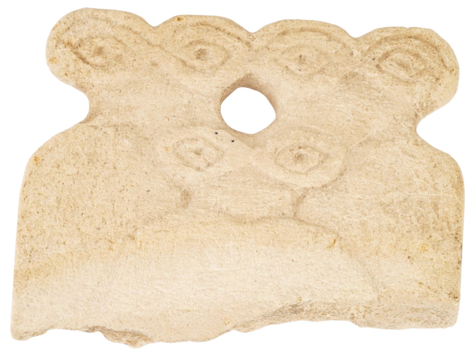 ANCIENT WESTERN ASIATIC CARVED STONE TRIPLE EYE IDOL (1 of 6)