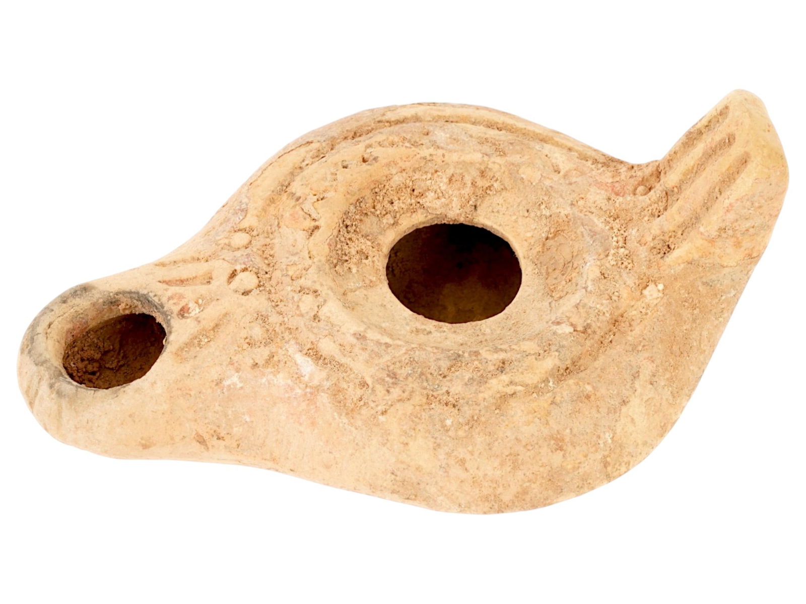 ANCIENT ROMAN TERRACOTTA OIL LAMP CA 100 TO 300 AD (1 of 7)