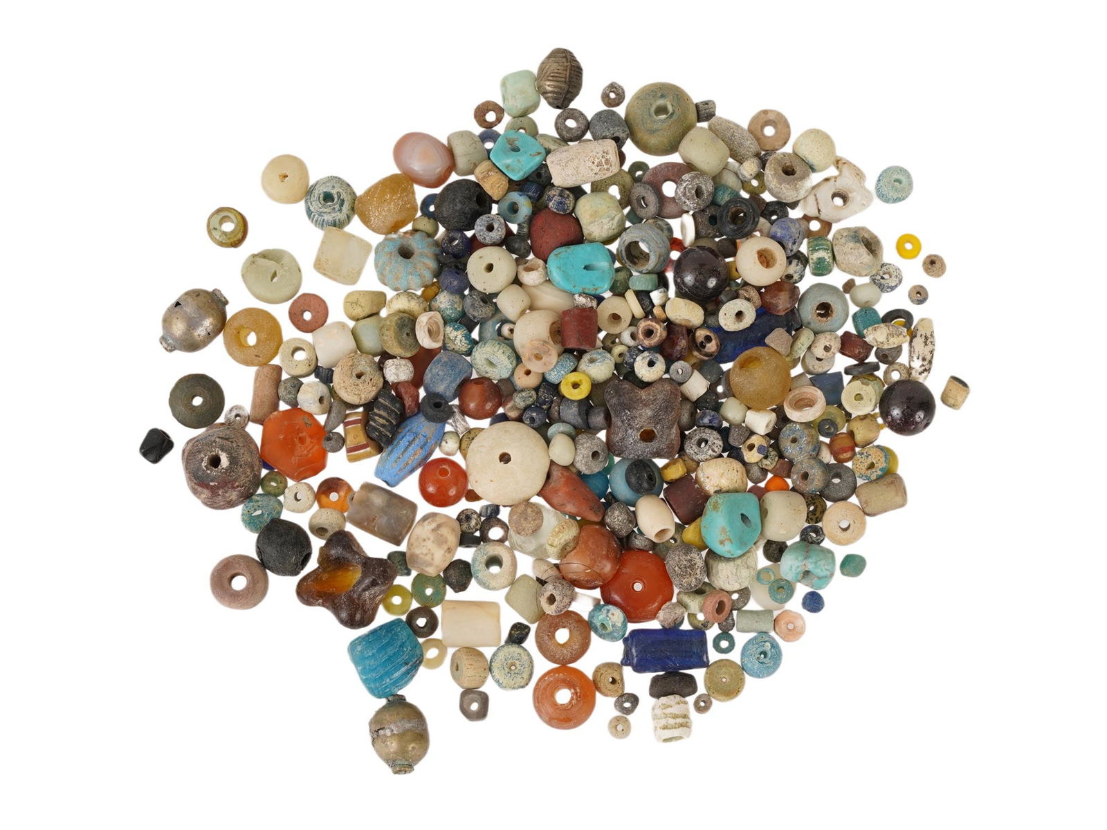 LARGE GROUP ANCIENT GLASS STONE BEADS 600 BC TO 300 AD (1 of 8)