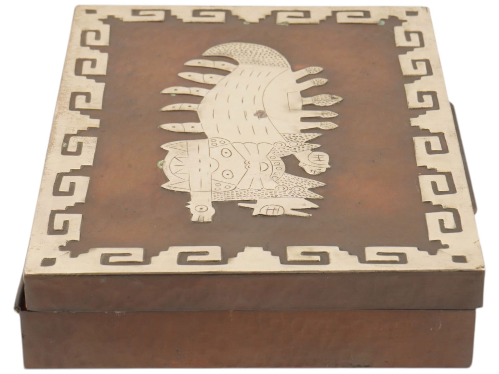 PERUVIAN VICKY COPPER AND STERLING SILVER BOX - 2