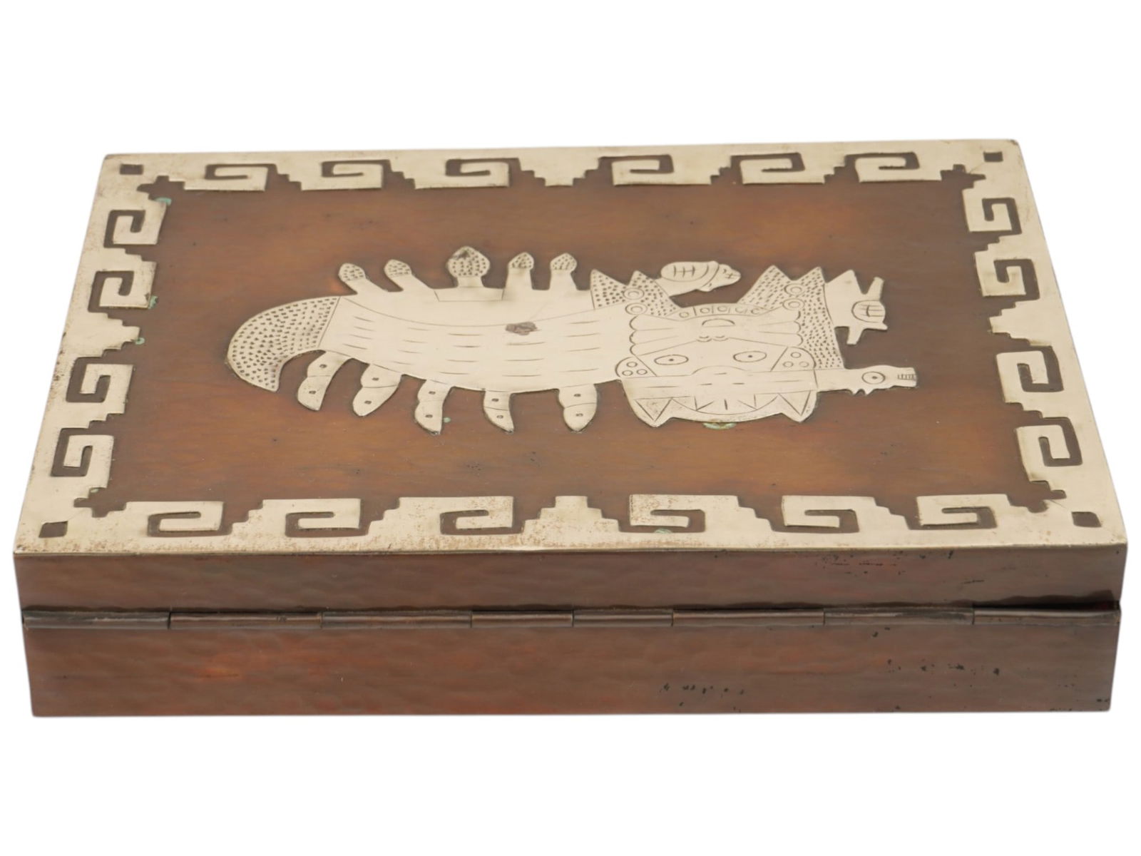 PERUVIAN VICKY COPPER AND STERLING SILVER BOX - 3