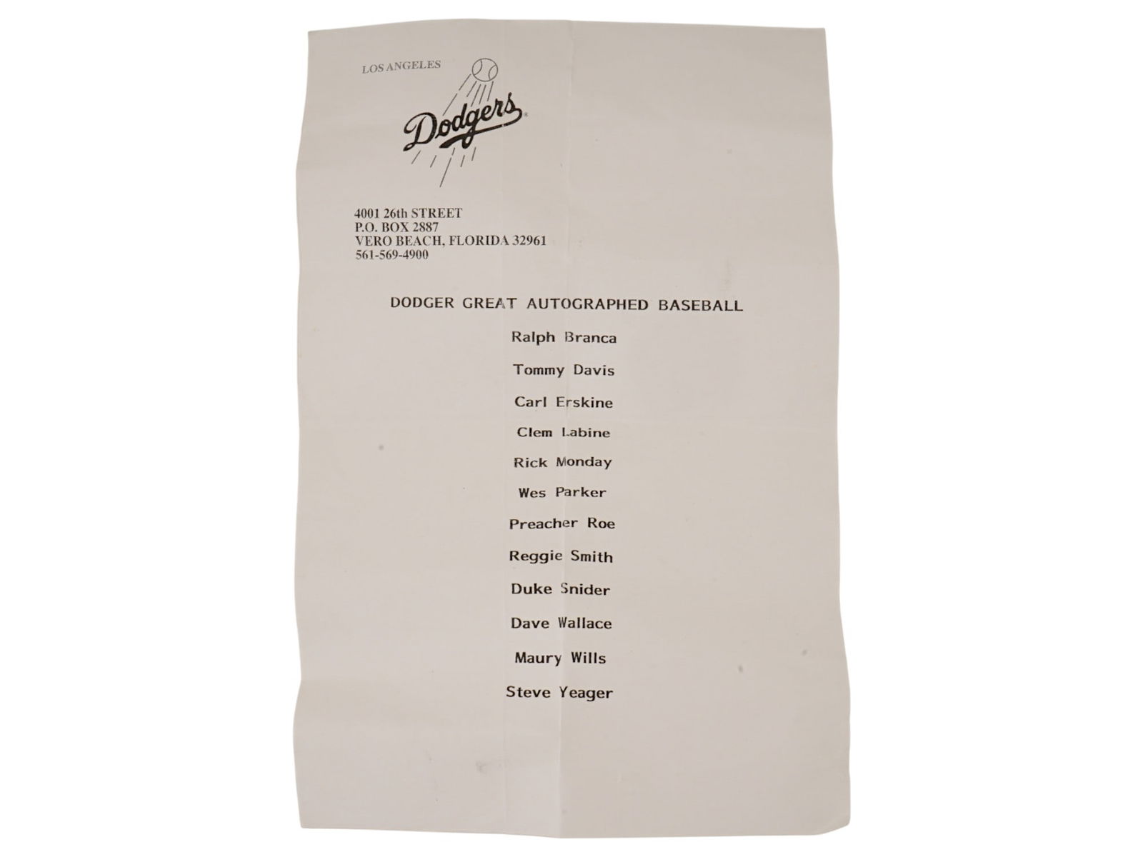 DODGER GREAT SIGNED BASEBALL CASE TEAM AUTH - 7