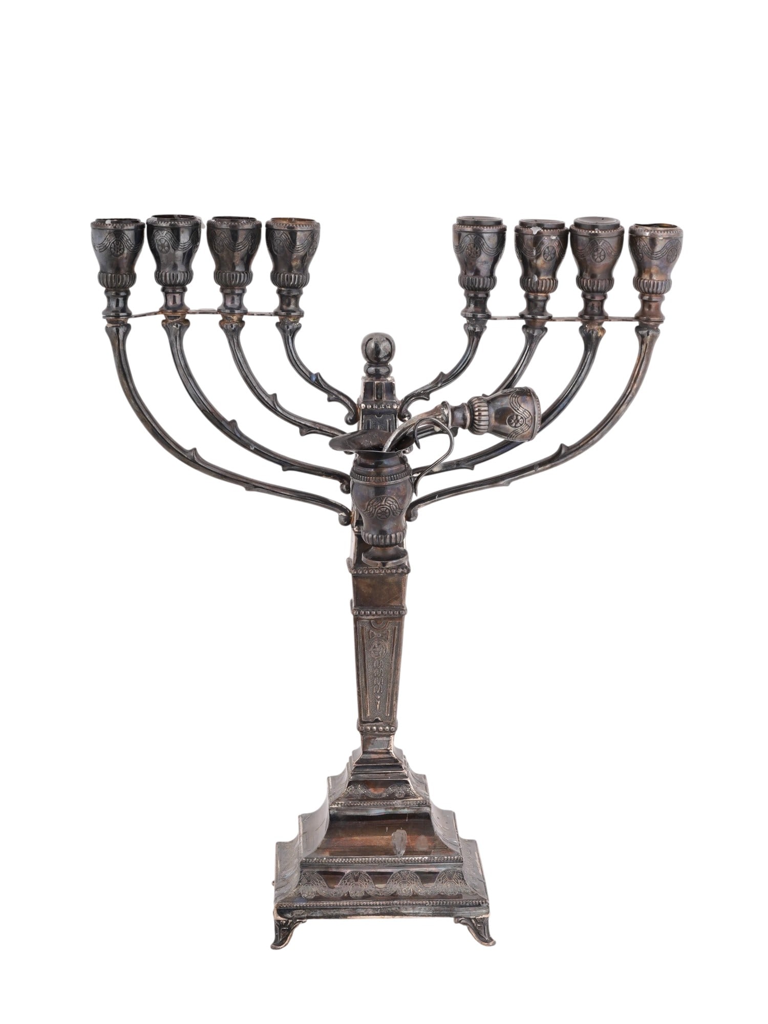 ANTIQUE 19TH CENTURY STERLING SILVER MENORAH (1 of 7)
