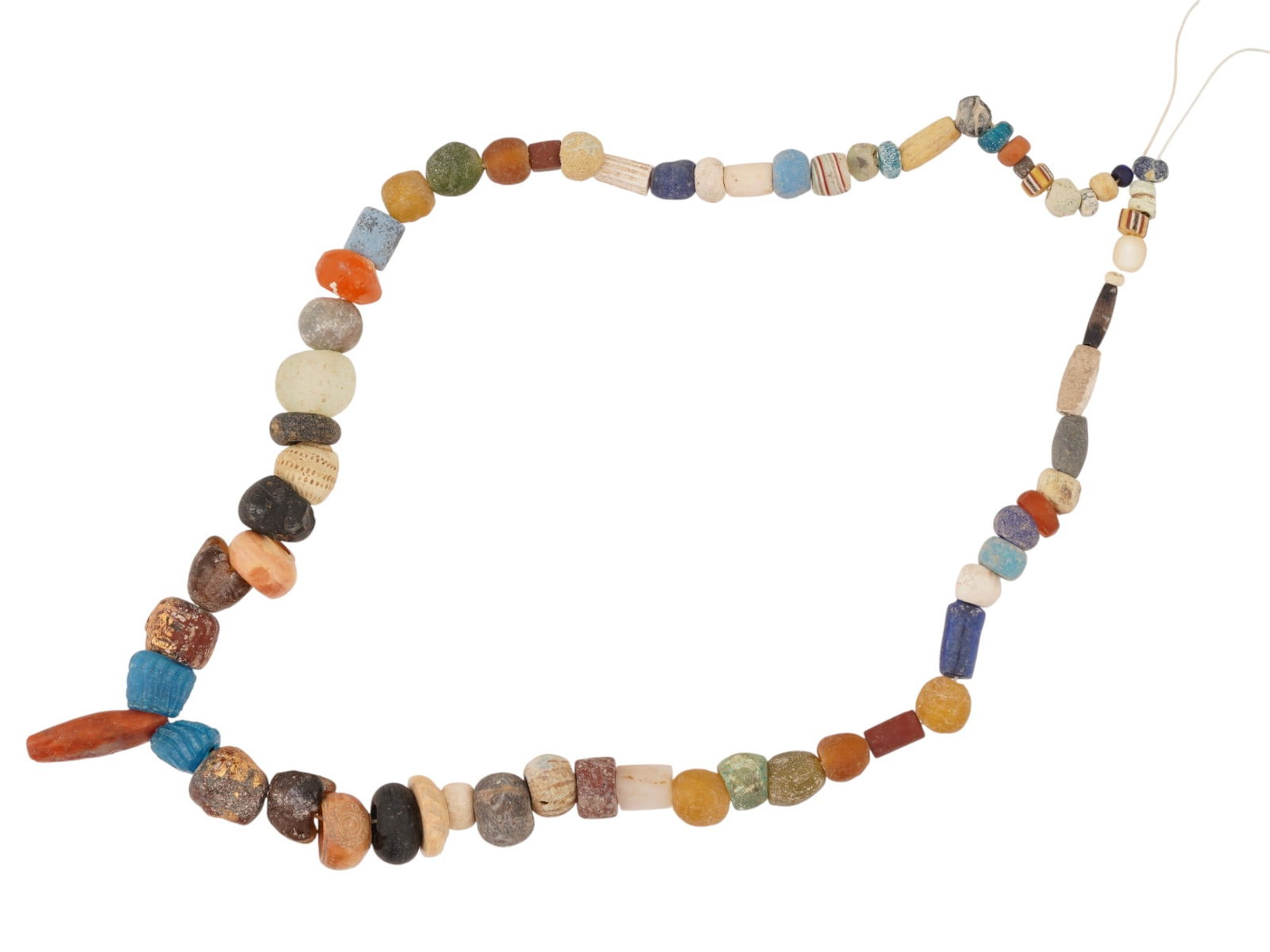 ANCIENT EGYPTIAN LATE PERIOD STONE BEADED NECKLACE (1 of 4)
