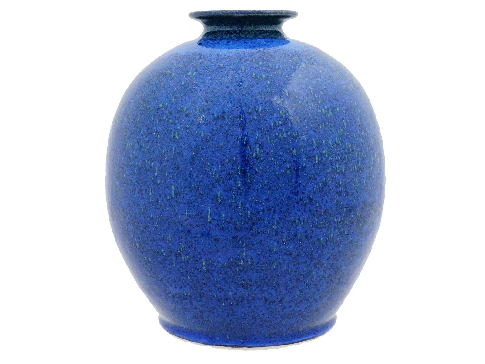 ANTIQUE CHINESE QING DYNASTY BLUE GLAZED PORCELAIN VASE (1 of 5)