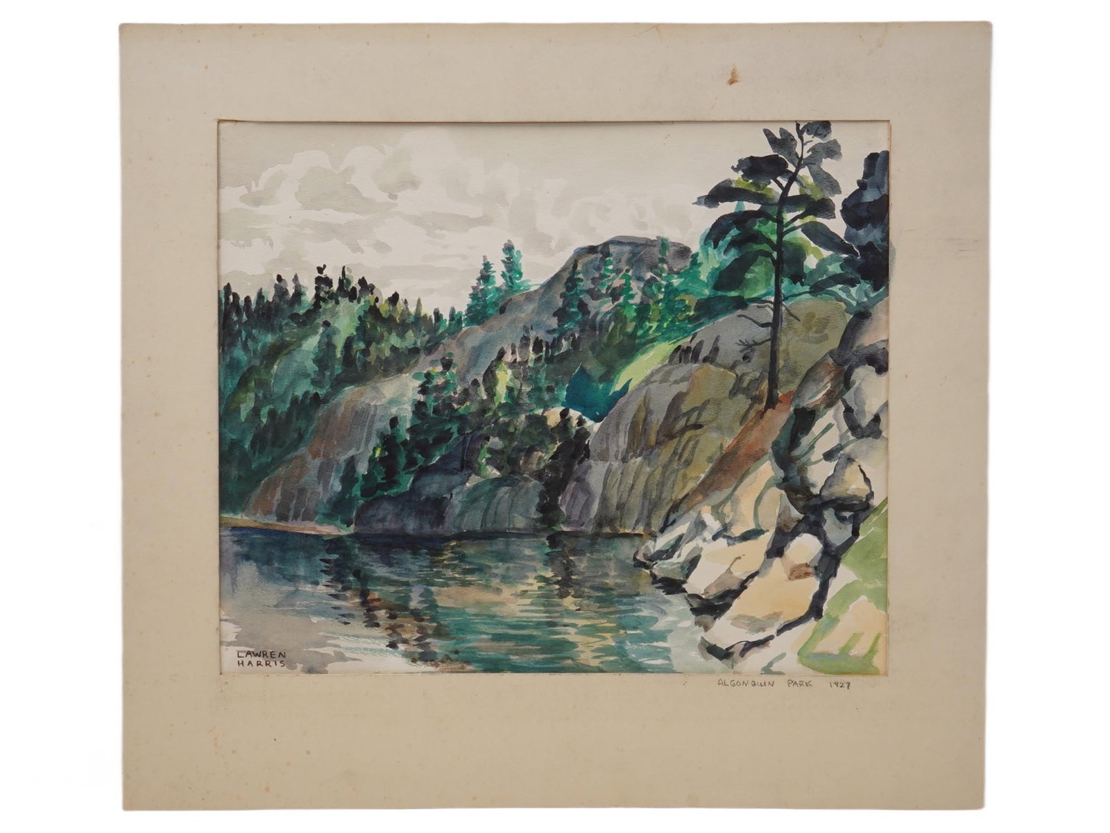 MID CENTURY WATERCOLOR PAINTING ALGONQUIN PARK: A mid-century watercolor painting titled Algonquin Park, signed and dated. Vintage Paintings And Art Collectibles. THIS LOT IS ELIGIBLE FOR A 30-DAY UNCONDITIONAL RETURN FROM THE DATE OF THE S