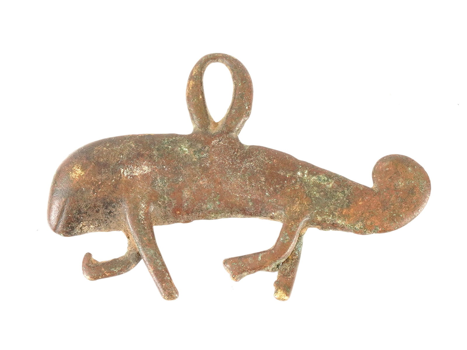 VINTAGE WEST AFRICAN BRONZE AMULET PENDANT FIGURINE: A vintage West African bronze amulet pendant, associated with the Gan and Lobi peoples of Burkina Faso. Such pendants were worn as protective talismans believed to guard against illness and spiritual