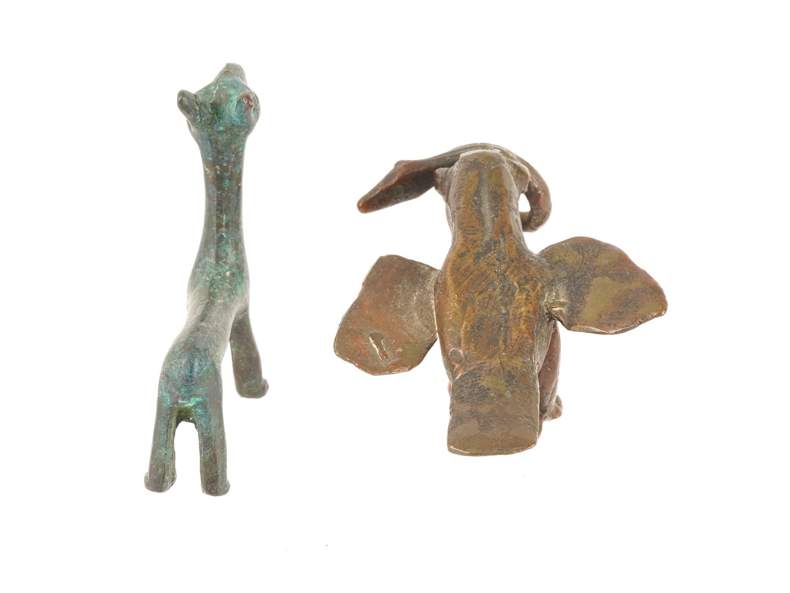 TWO ANCIENT BRONZE ZOOMORPHIC FIGURES - 5