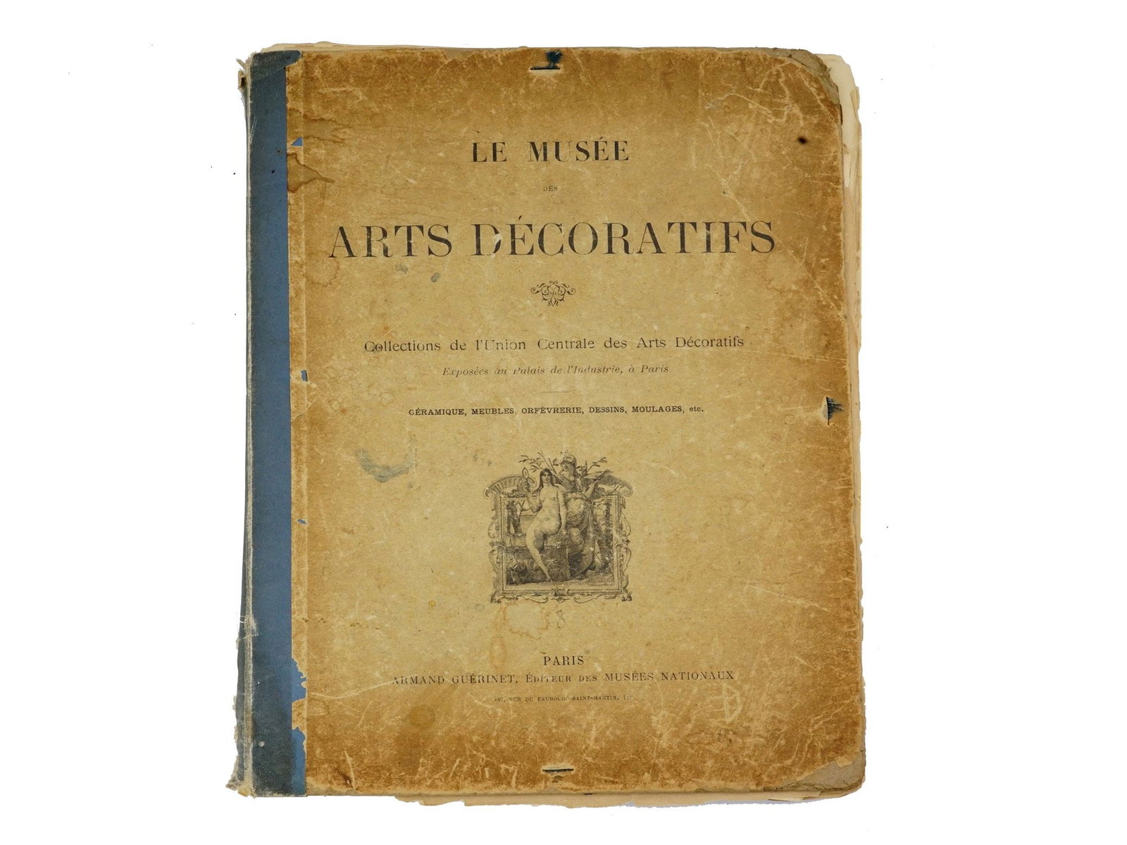 ANTIQUE 1868 FRENCH MUSEE DES ARTS PORTFOLIO ALBUM: An antique 1868 French portfolio album titled Lart pour tous: une encyclopedie des arts industriels et decoratifs, Art for All: An Encyclopedia of Industrial and Decorative Arts. Published in Paris by