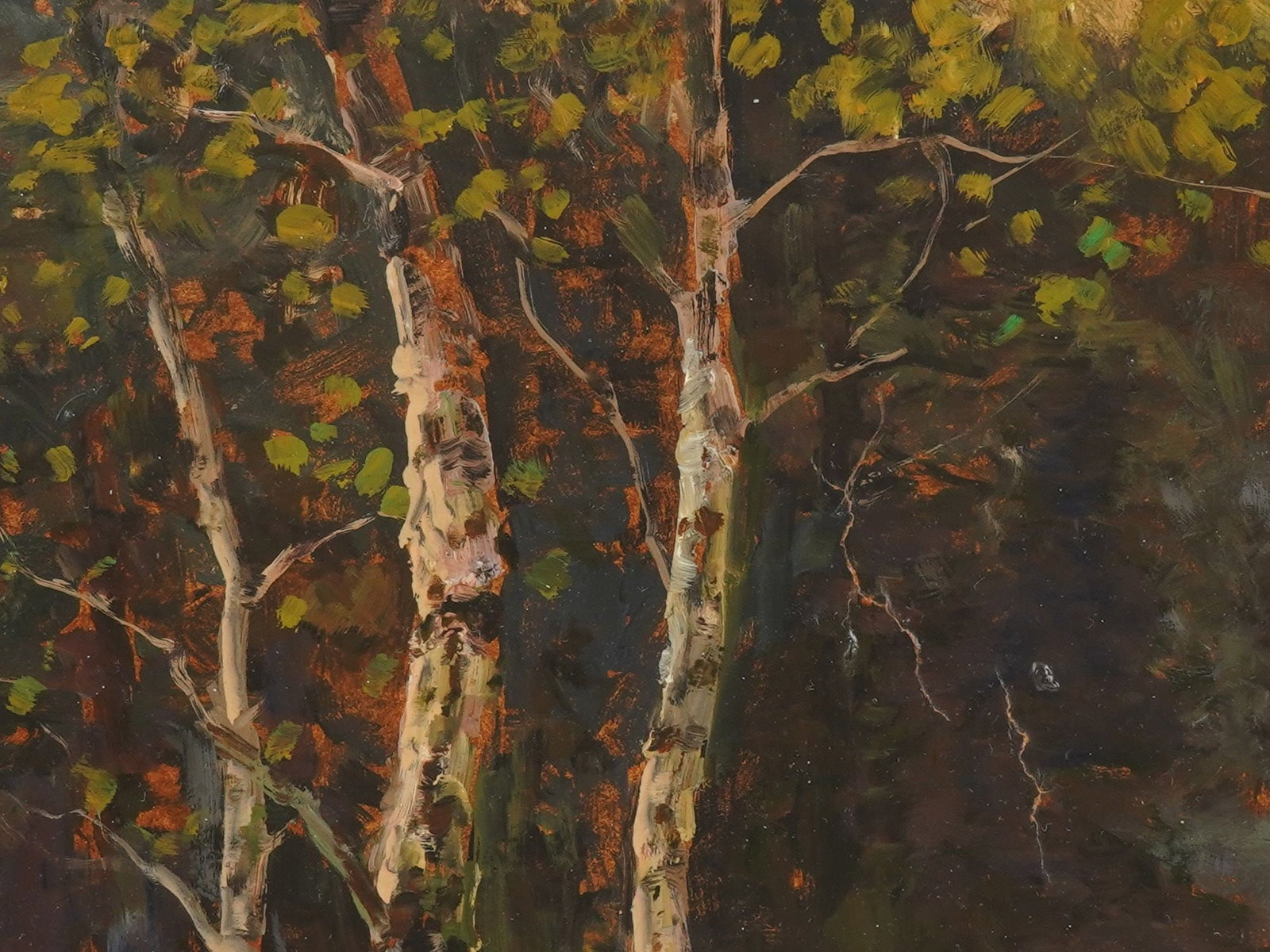 LANDSCAPE OIL PAINTING SIGNED GUSTAV KLIMT FRAMED - 3