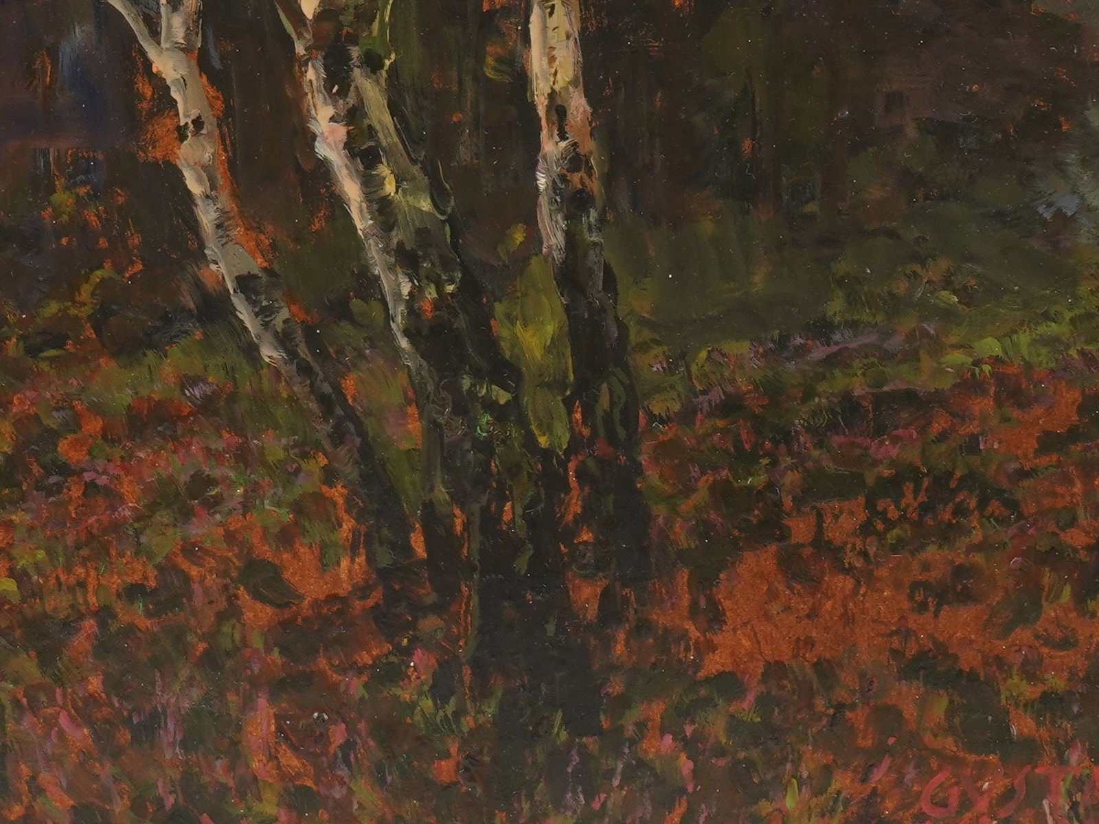 LANDSCAPE OIL PAINTING SIGNED GUSTAV KLIMT FRAMED - 4