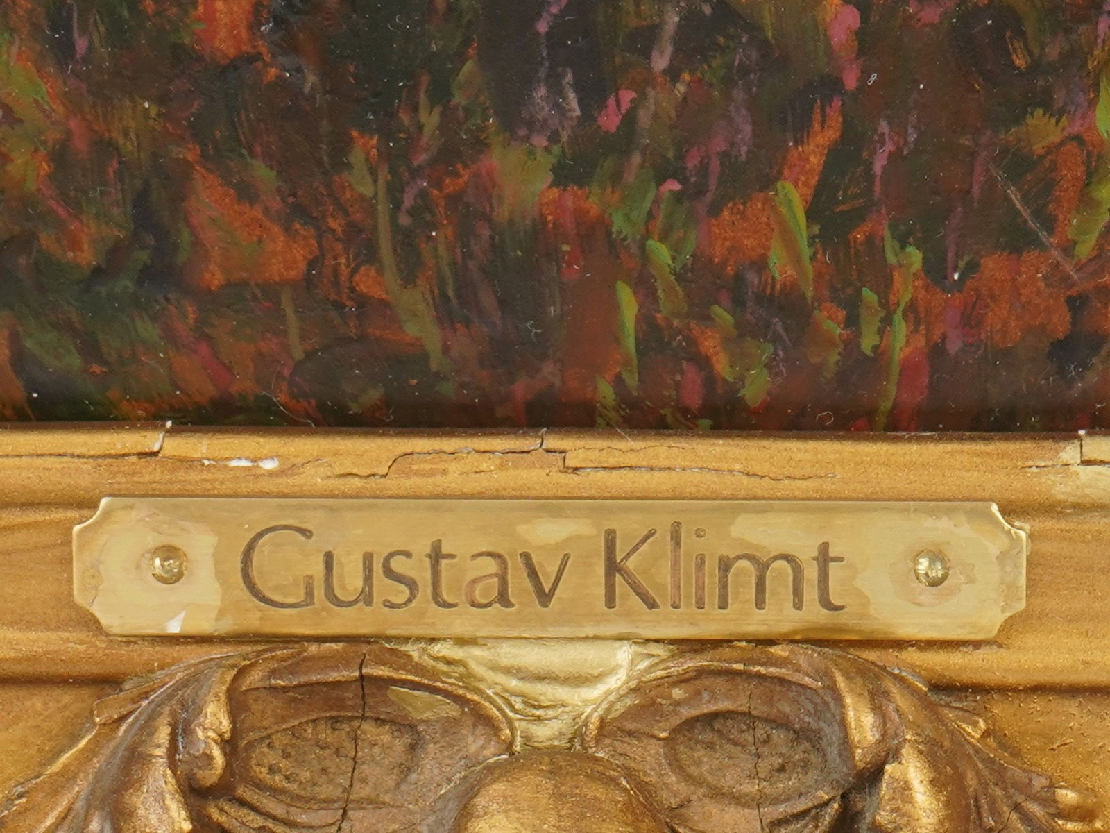 LANDSCAPE OIL PAINTING SIGNED GUSTAV KLIMT FRAMED - 6