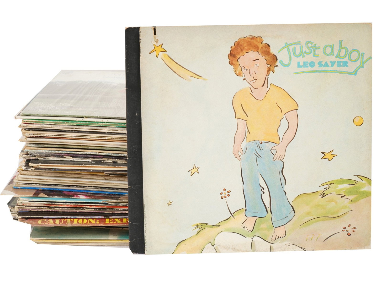 COLLECTION OF 50 VINTAGE MIXED MUSIC VINYL RECORDINGS: A collection of 50 vintage 12-inch vinyl LP recordings spanning several popular genres including rock, pop, disco, and cinematic soundtracks. Notable artists represented within the lot include KISS wi