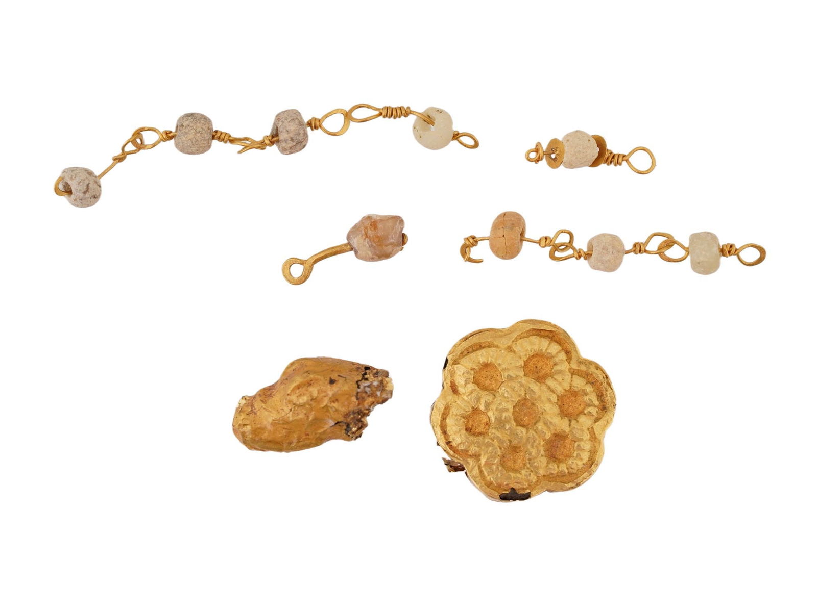 ANCIENT GRECO ROMAN NECKLACE GOLD BEAD COMPONENTS (1 of 5)