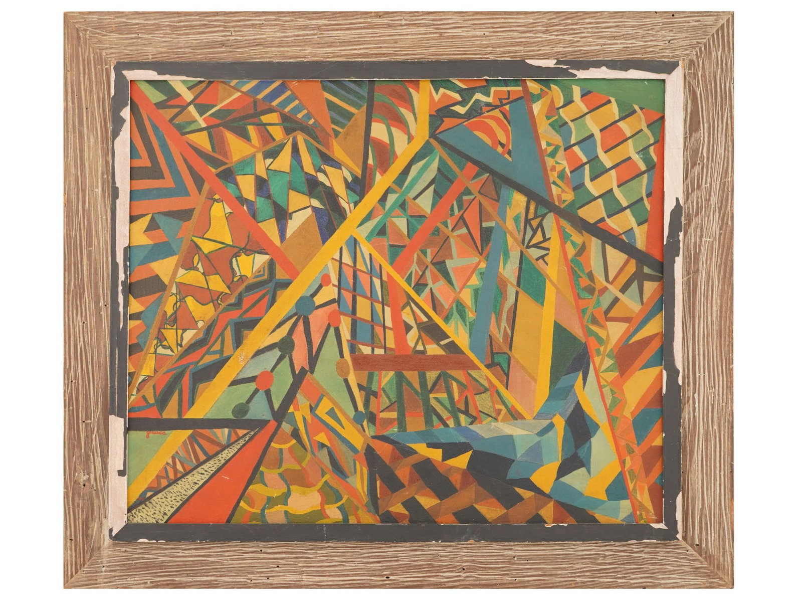 SIGNED JESSICA OIL ON CANVAS ABSTRACT PAINTING (1 of 7)