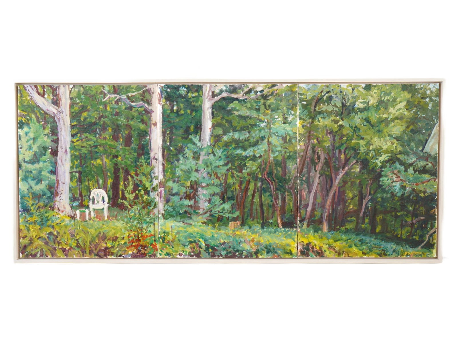 AMERICAN TRIPTYCH OIL PAINTING BY BETSY GOLDBERG (1 of 4)