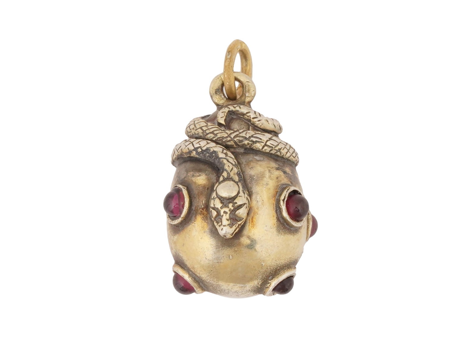 RUSSIAN SILVER SNAKE EASTER EGG PENDANT W GEMSTONES (1 of 6)