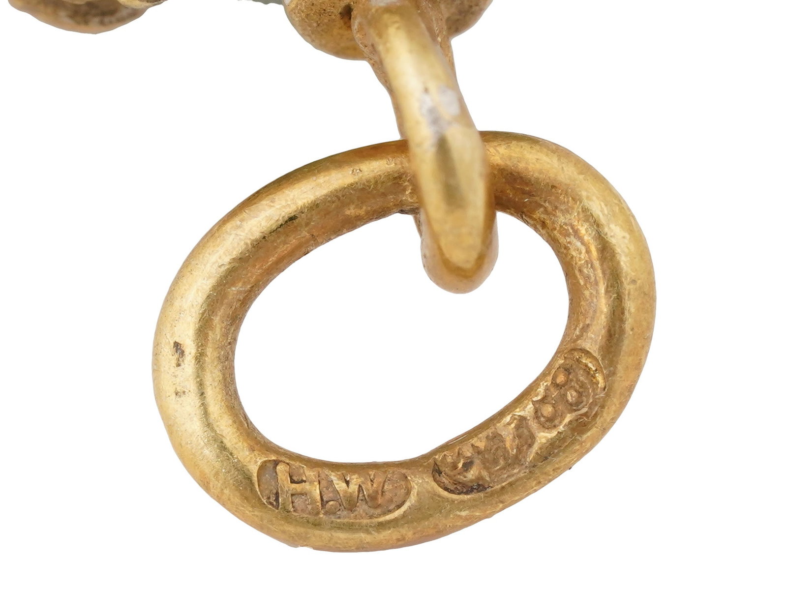 RUSSIAN SILVER JADE EASTER EGG PENDANT WITH EMERALD - 5