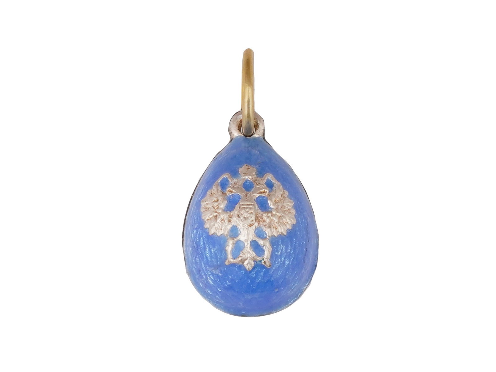 RUSSIAN IMPERIAL SILVER ENAMEL EASTER EGG PENDANT (1 of 6)