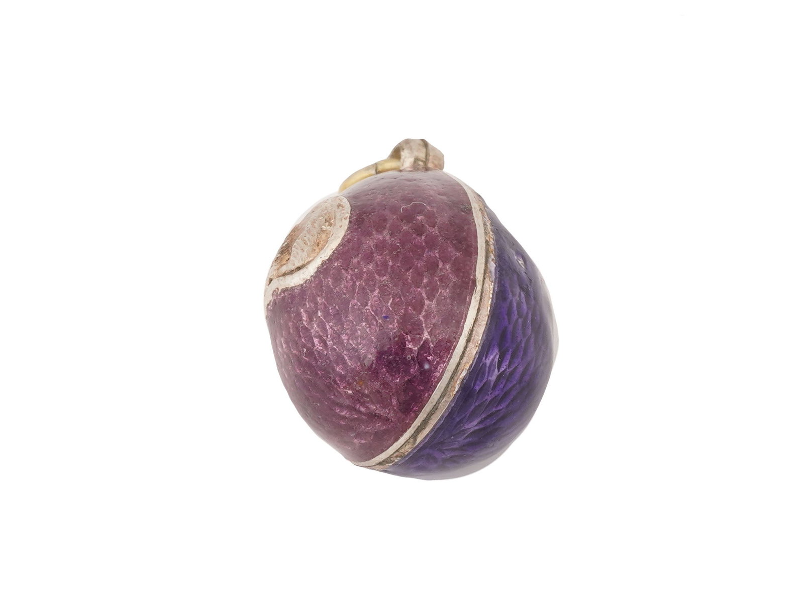 RUSSIAN SILVER GUILLOCHE ENAMEL EASTER EGG PENDANT - 5