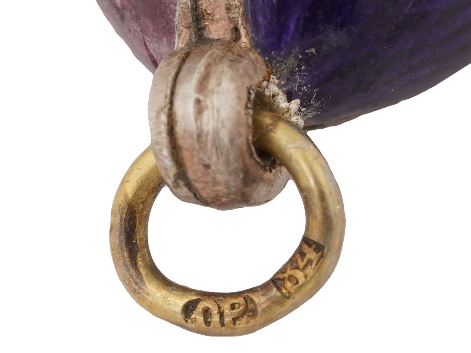 RUSSIAN SILVER GUILLOCHE ENAMEL EASTER EGG PENDANT - 6