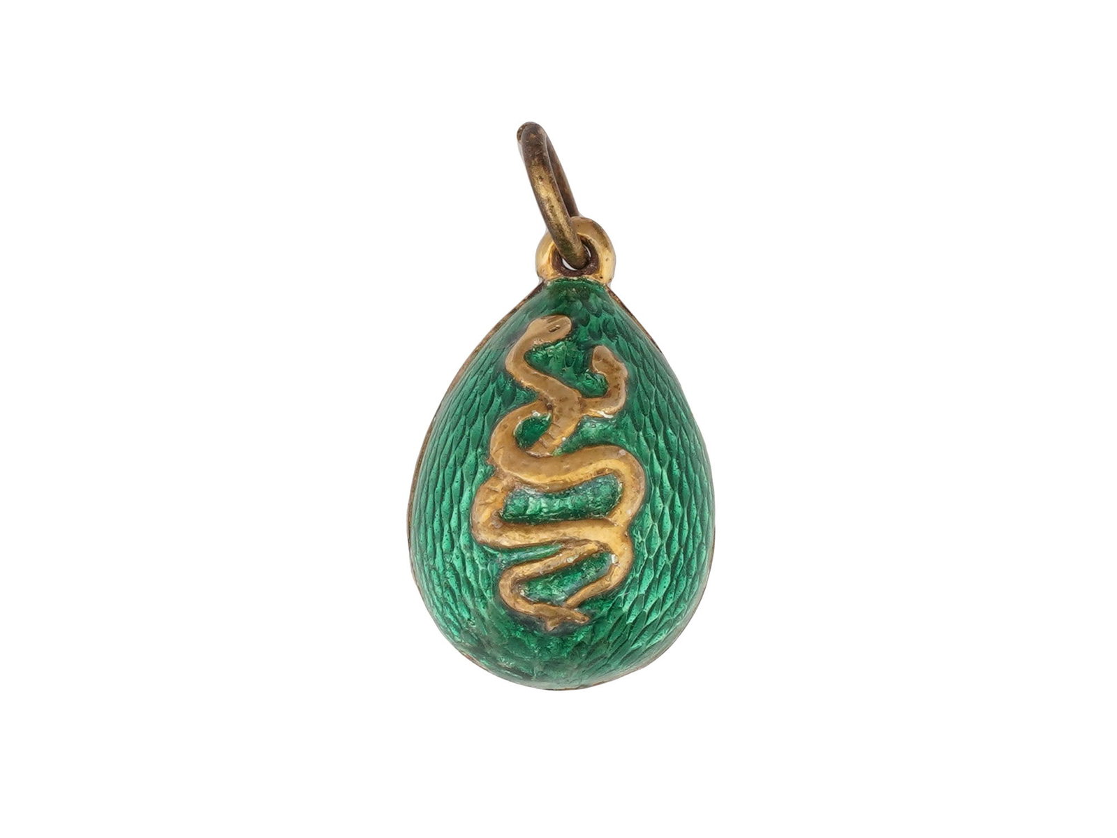 RUSSIAN GILT SILVER GUILLOCHE ENAMEL EASTER EGG PENDANT (1 of 5)