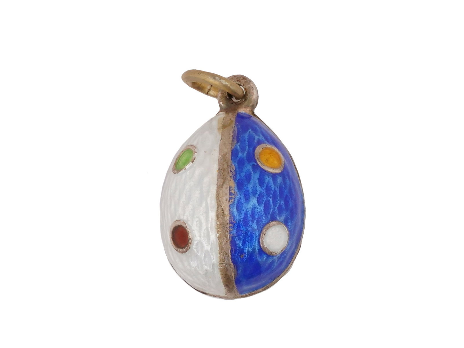 RUSSIAN SILVER GUILLOCHE ENAMEL EASTER EGG PENDANT (1 of 4)