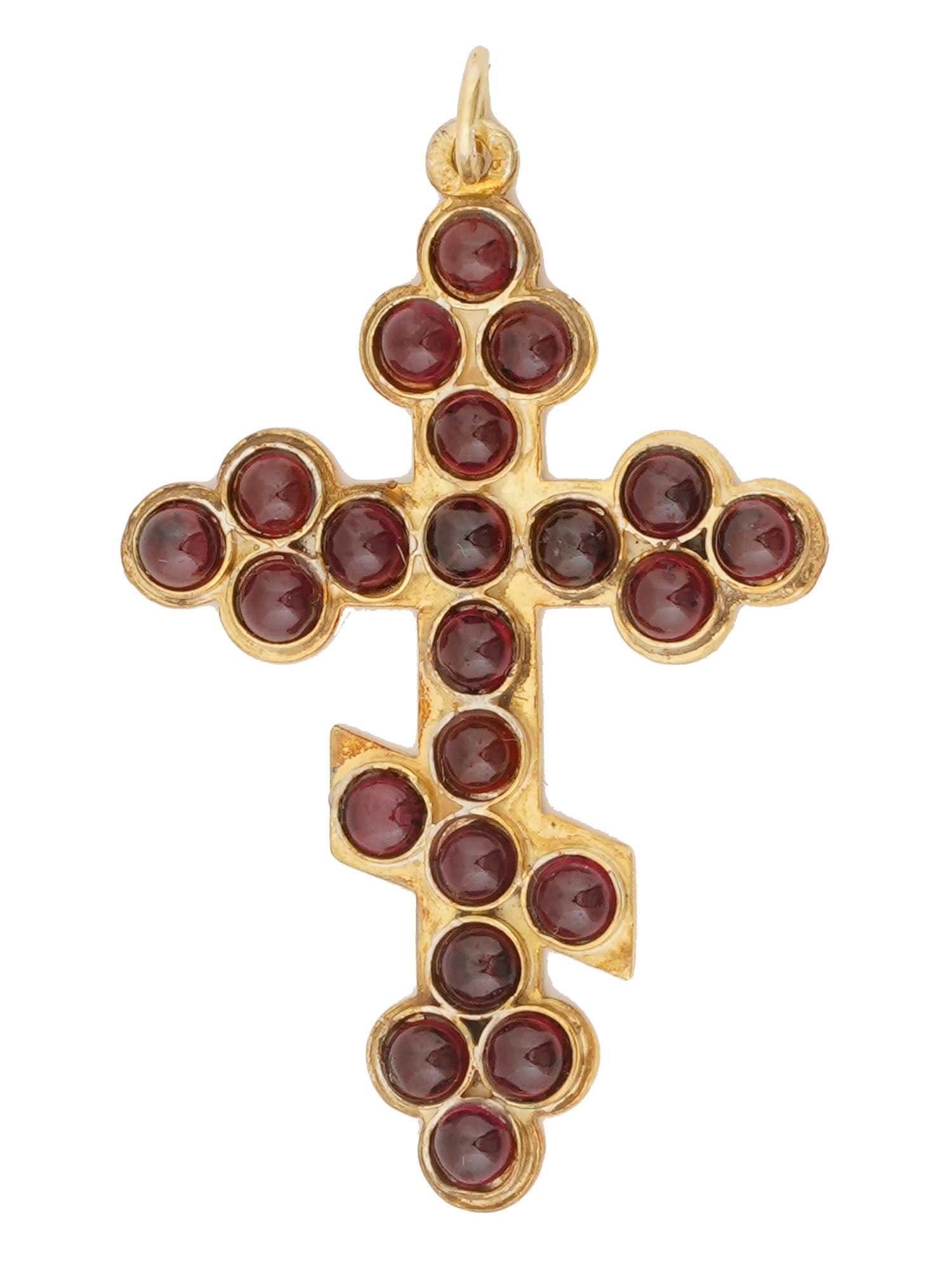 RUSSIAN GILT SILVER ORTHODOX CROSS WITH GARNETS (1 of 5)