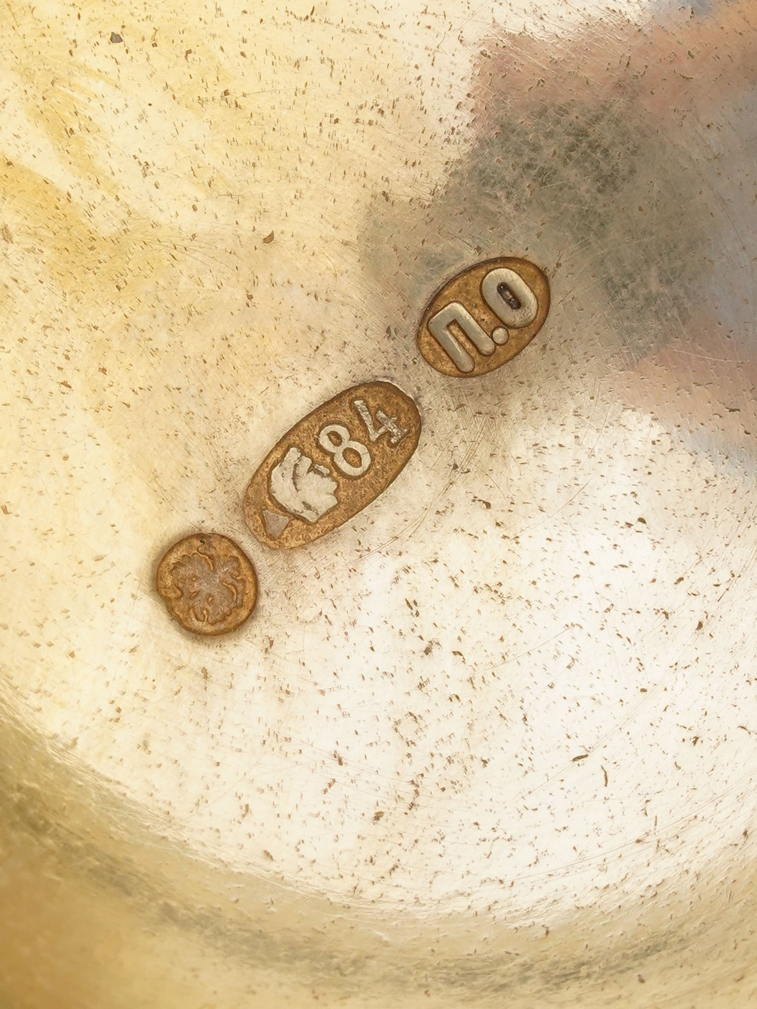 LARGE RUSSIAN SILVER FLY EASTER EGG WITH GEMSTONES - 10