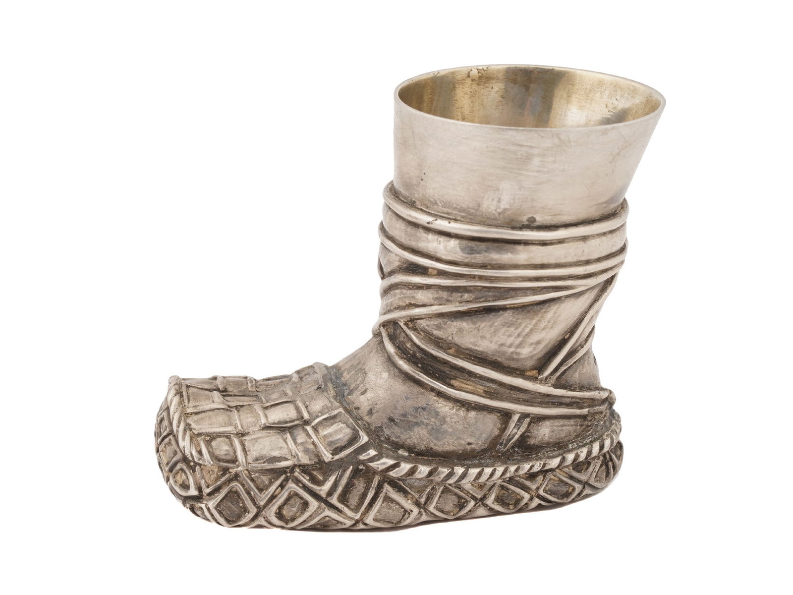 RUSSIAN 84 SILVER FIGURAL BAST SHOE SHOT CUP (1 of 8)