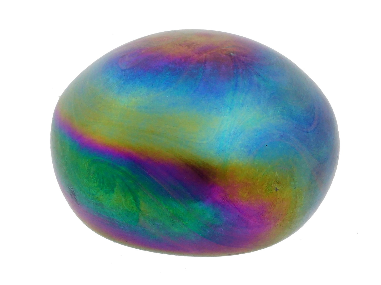MODERNIST IRIDESCENT ART GLASS PAPER WEIGHT SIGNED (1 of 9)