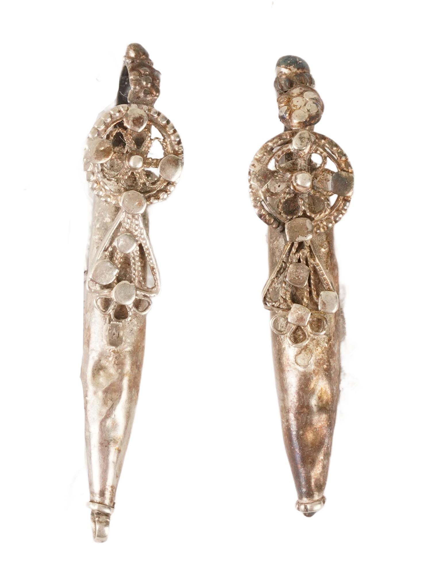 PAIR OF ANCIENT BYZANTINE SILVER EARRINGS OR PENDANTS (1 of 5)