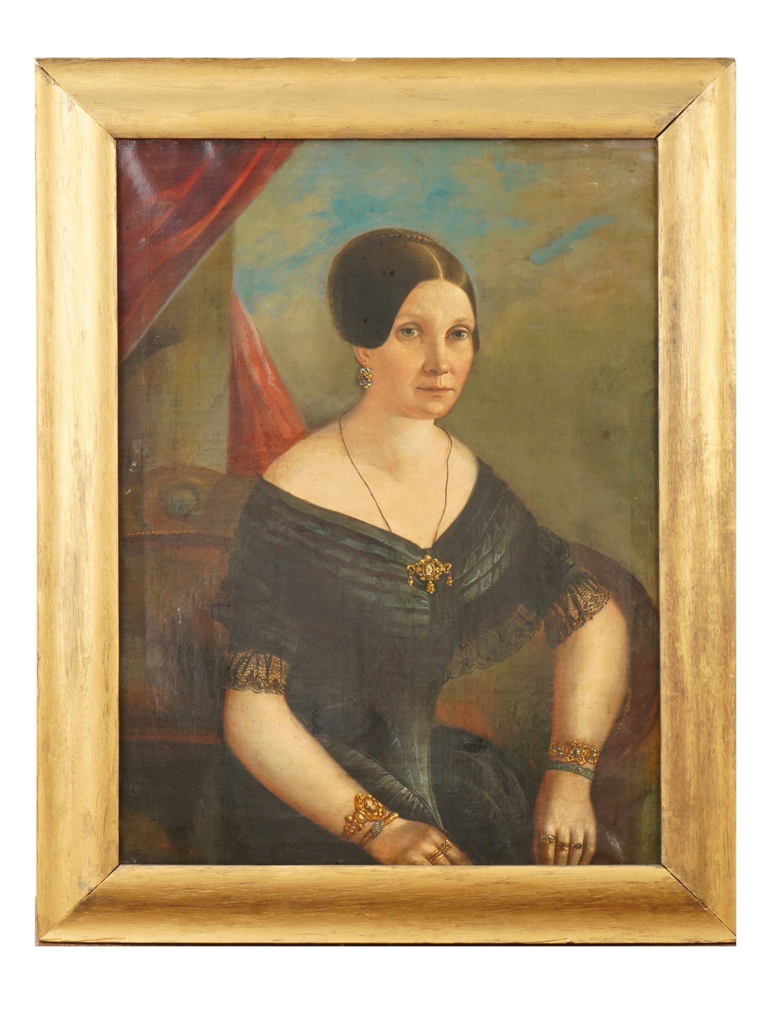 ANTIQUE PORTRAIT PAINTING OF FRAU JOHANNA PROCHASKA (1 of 9)