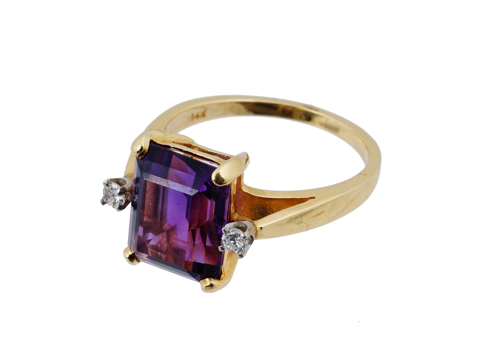 VINTAGE RUSSIAN GOLD AMETHYST STONE RING (1 of 9)