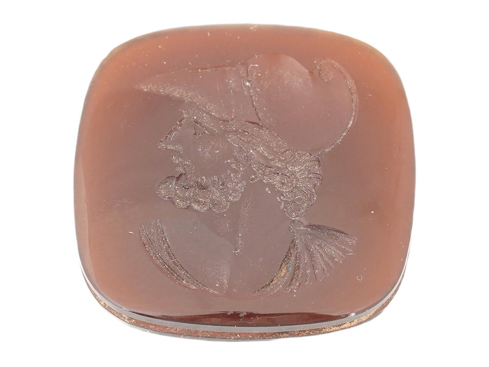 ROMAN MANNER WARRIOR PORTRAIT CARVED STONE INTAGLIO (1 of 5)