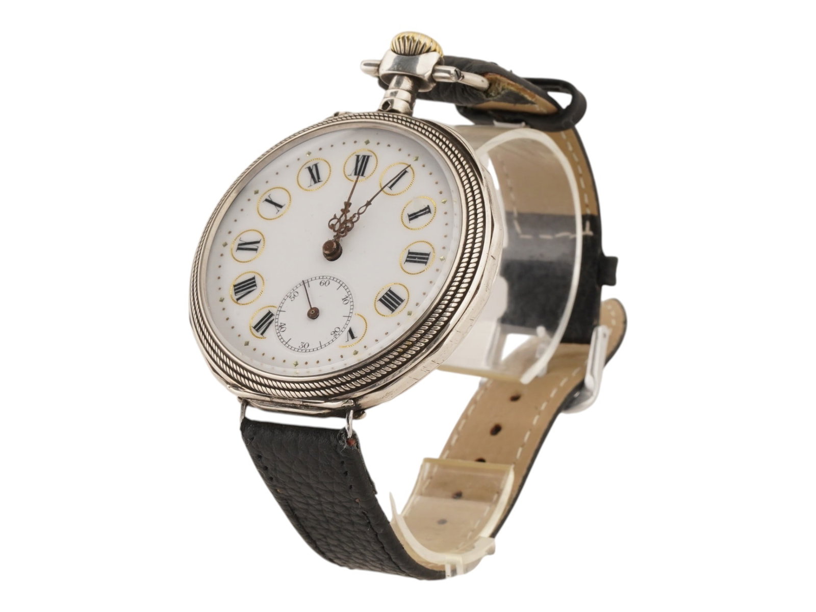 ANTIQUE POCKET DESIGN SILVER WRIST WATCH MARKED (1 of 11)