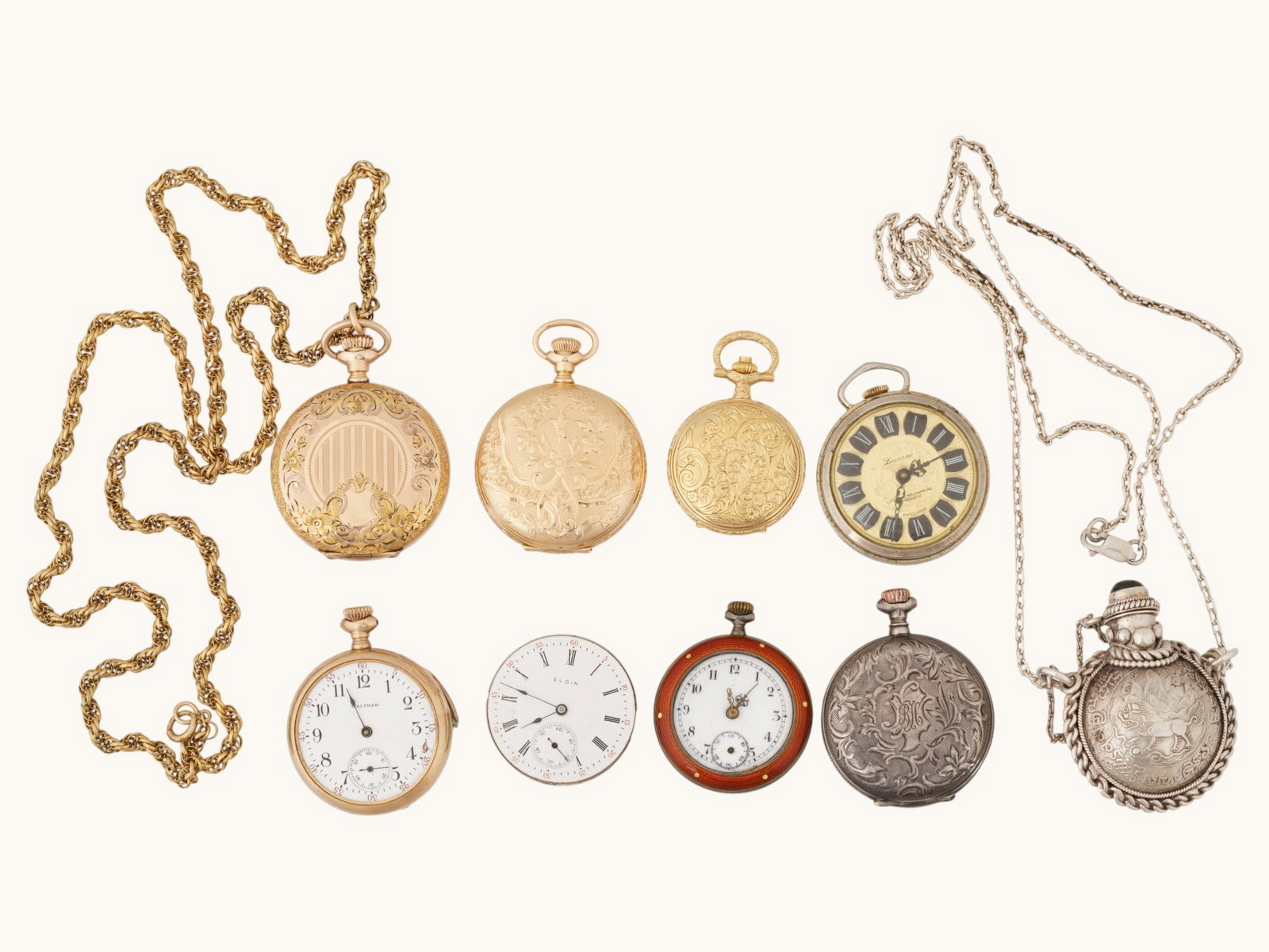 LOT OF GOLD FILLED STERLING SILVER POCKET WATCHES (1 of 13)