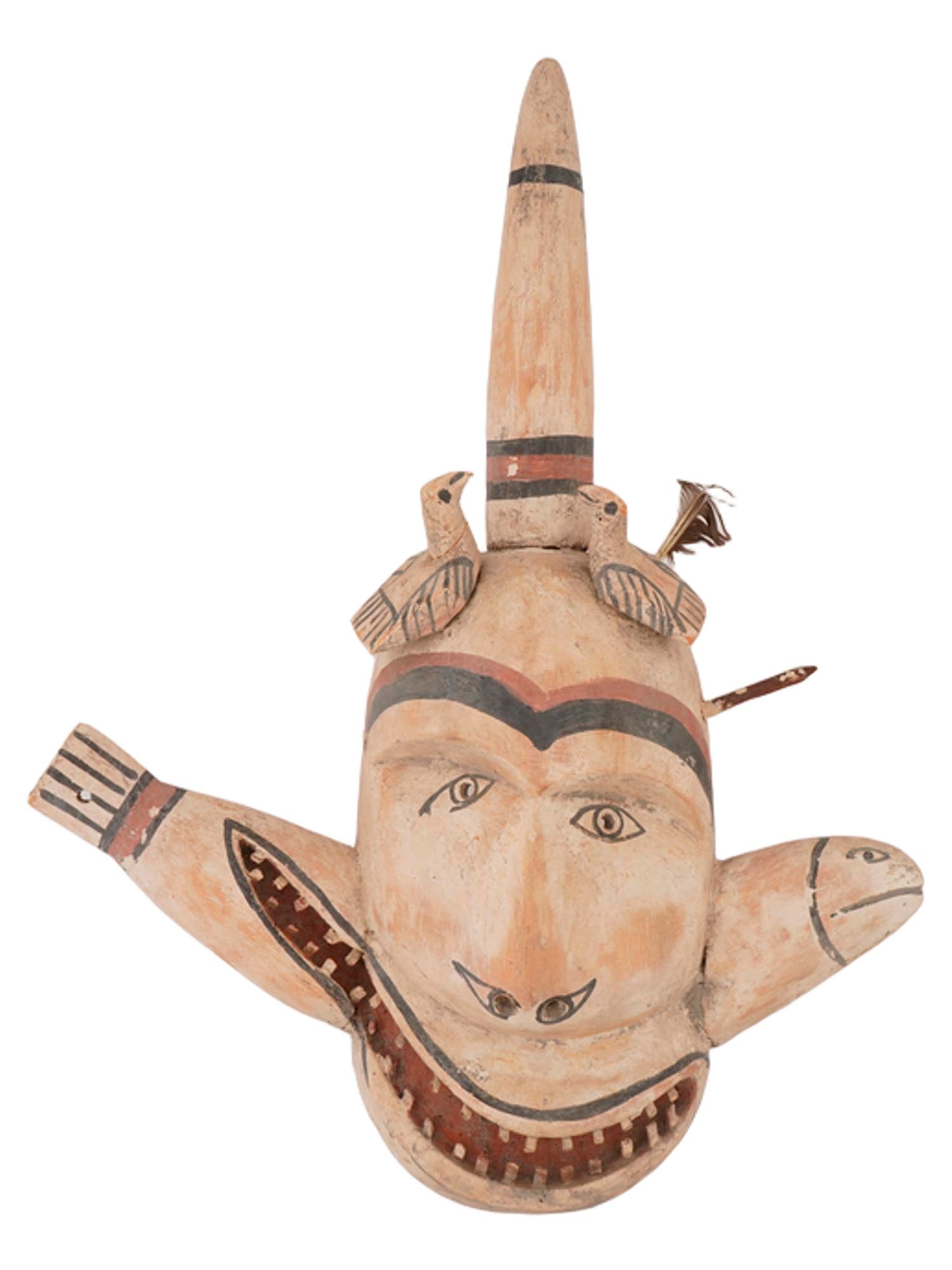 AMERICAN YUPIK CARVED AND PAINTED CEREMONIAL MASK (1 of 5)