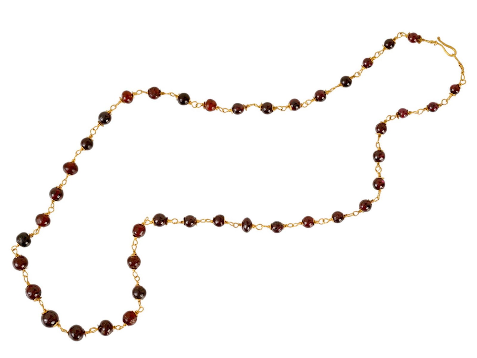 ANCIENT HELLENISTIC GOLD GARNET NECKLACE 200 TO 100 BC (1 of 4)