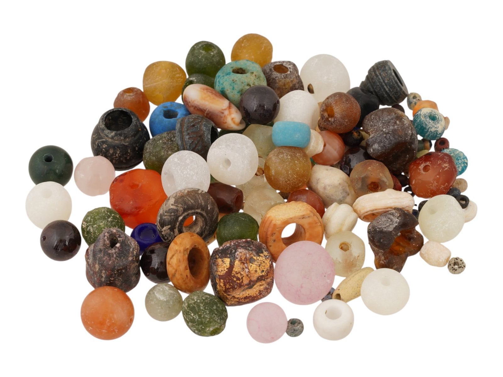 LOT ANCIENT ROMAN GLASS STONE BEADS 100 BC TO 350 AD (1 of 4)