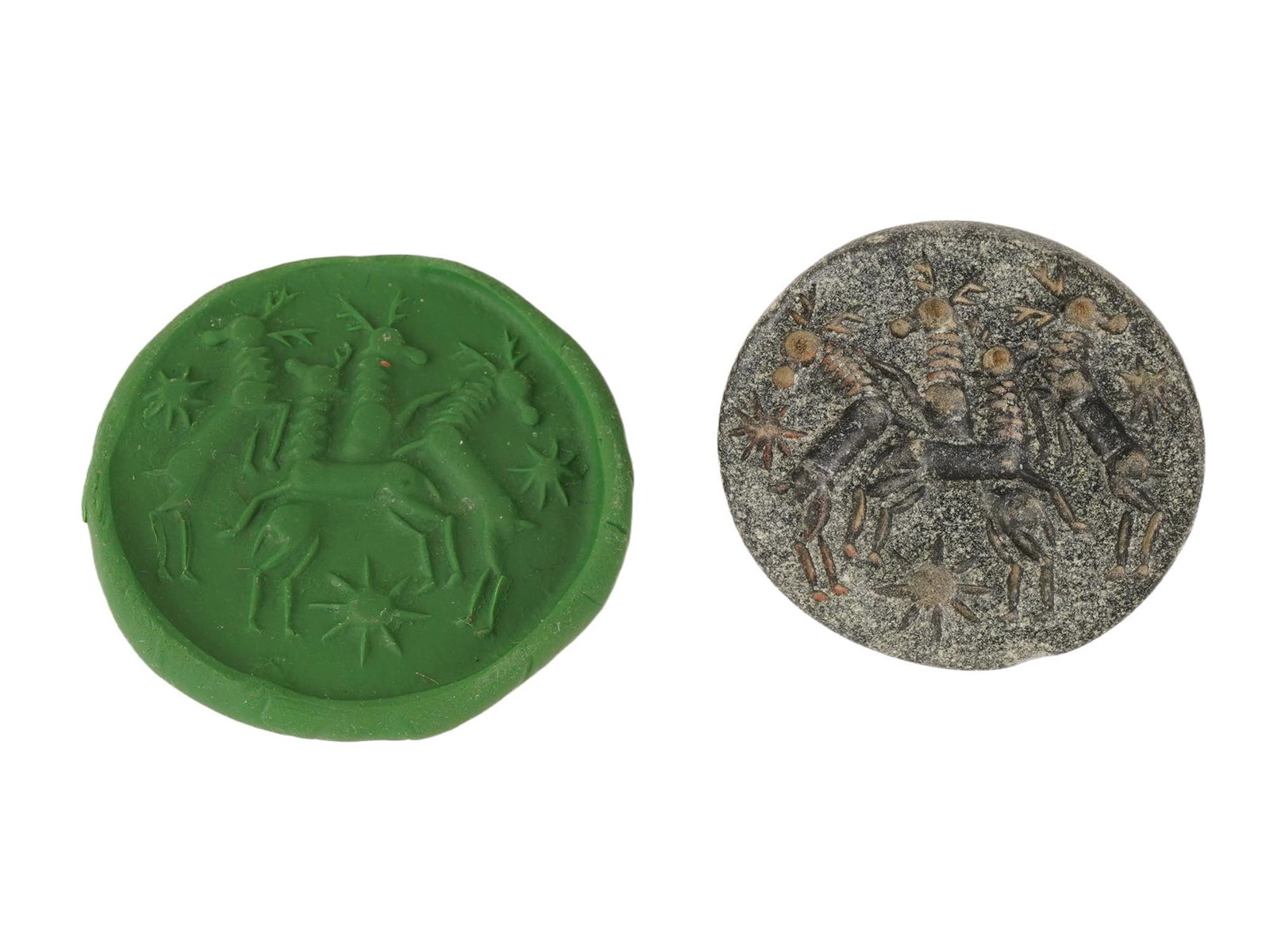 HUGE ANCIENT WESTERN ASIATIC STEATITE STAMP SEAL W ANIMALS (1 of 8)